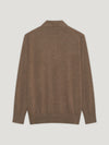 Brown 3 Button Merino Polo Shirt