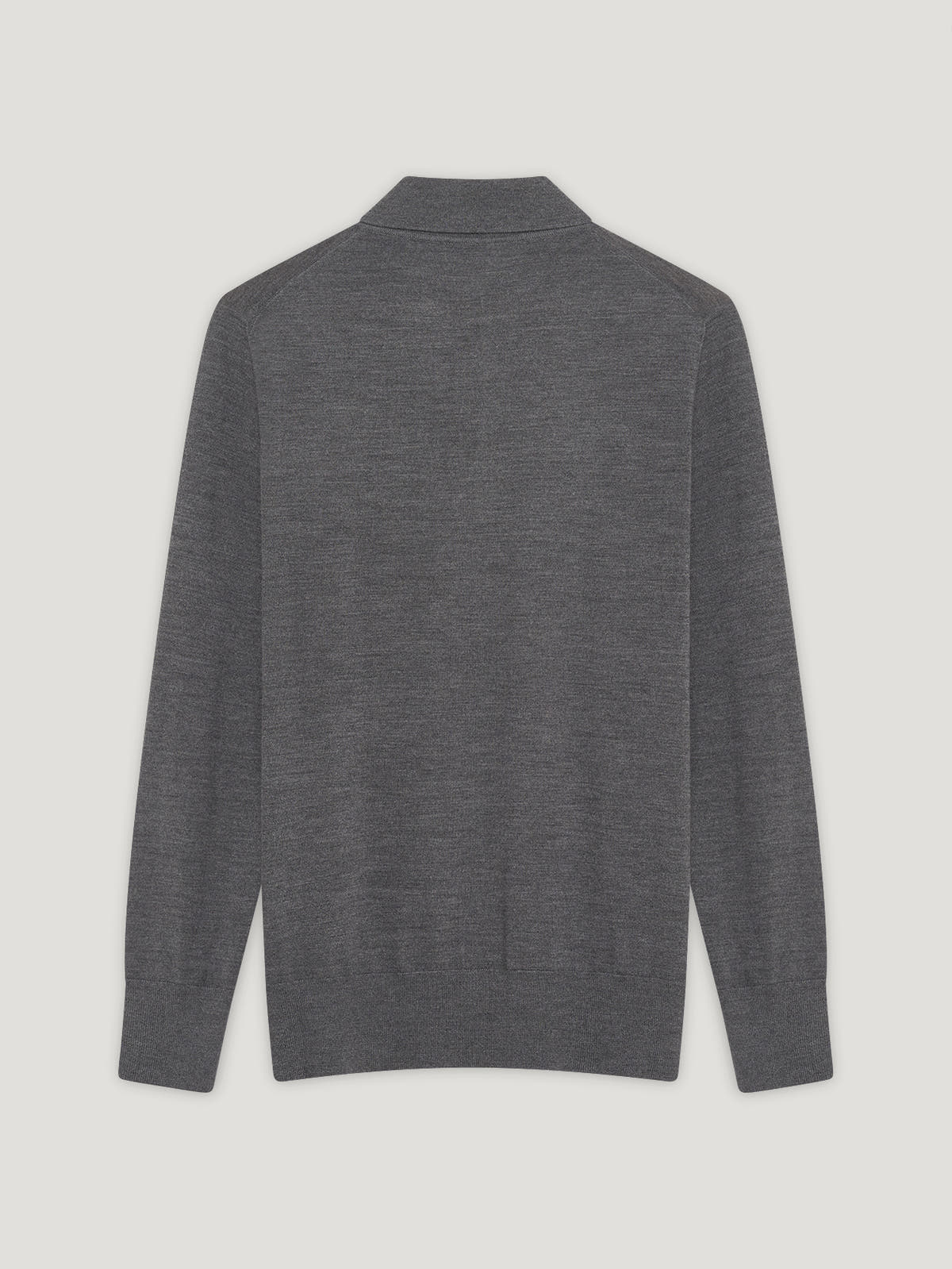 Grey 3 Button Merino Polo Shirt - Connolly