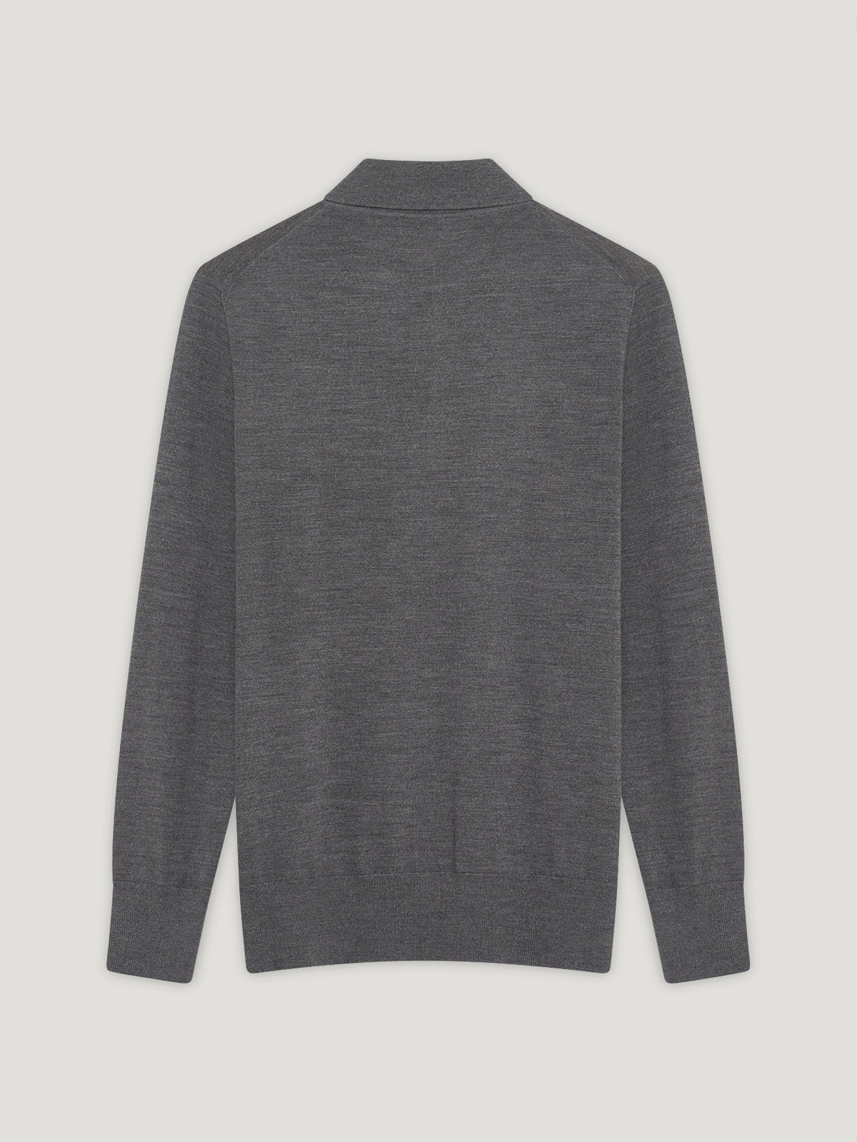 Grey 3 Button Merino Polo Shirt - Connolly