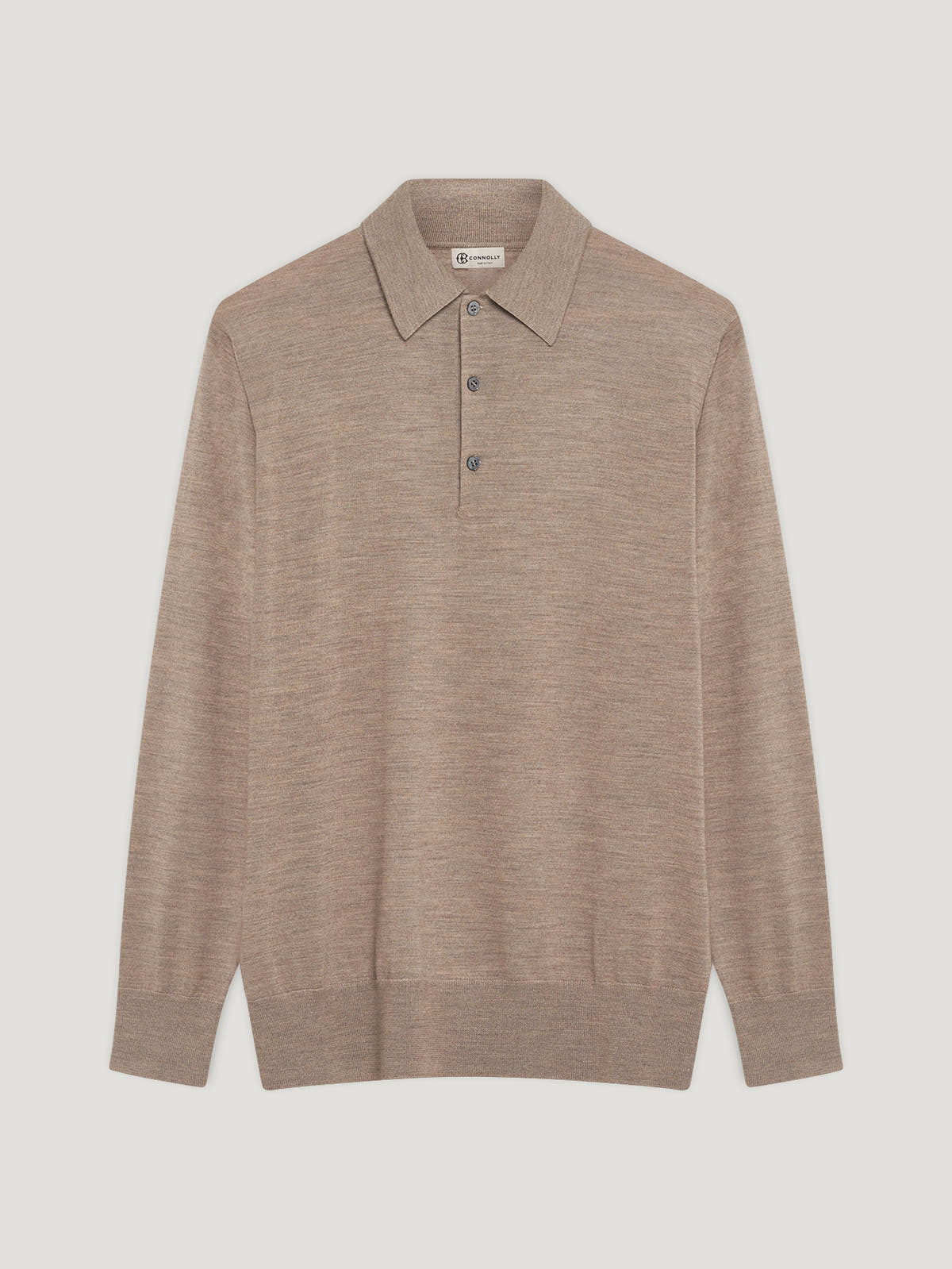 Natural 3 Button Merino Polo Shirt - Connolly