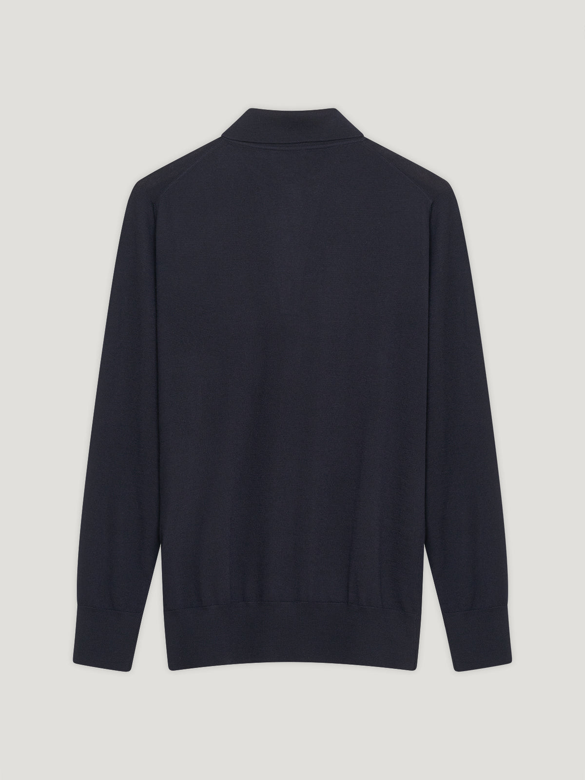 Navy 3 Button Merino Polo Shirt - Connolly