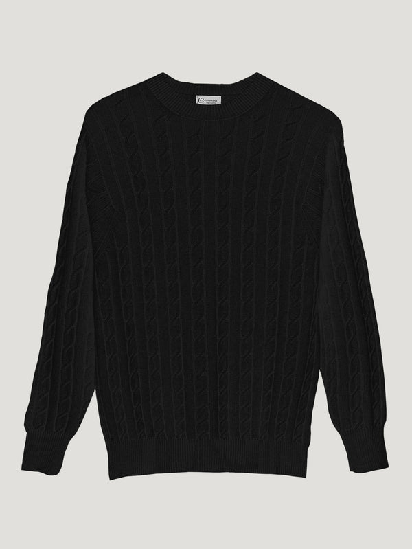 Black Favourite Cable Sweater