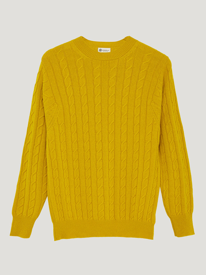 connolly Yellow Favourite Cable Sweater