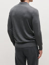 Grey 3 Button Merino Polo Shirt