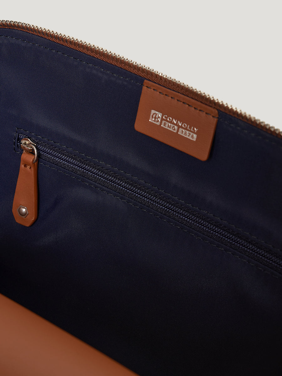 Dark Tan Small Washbag - Connolly