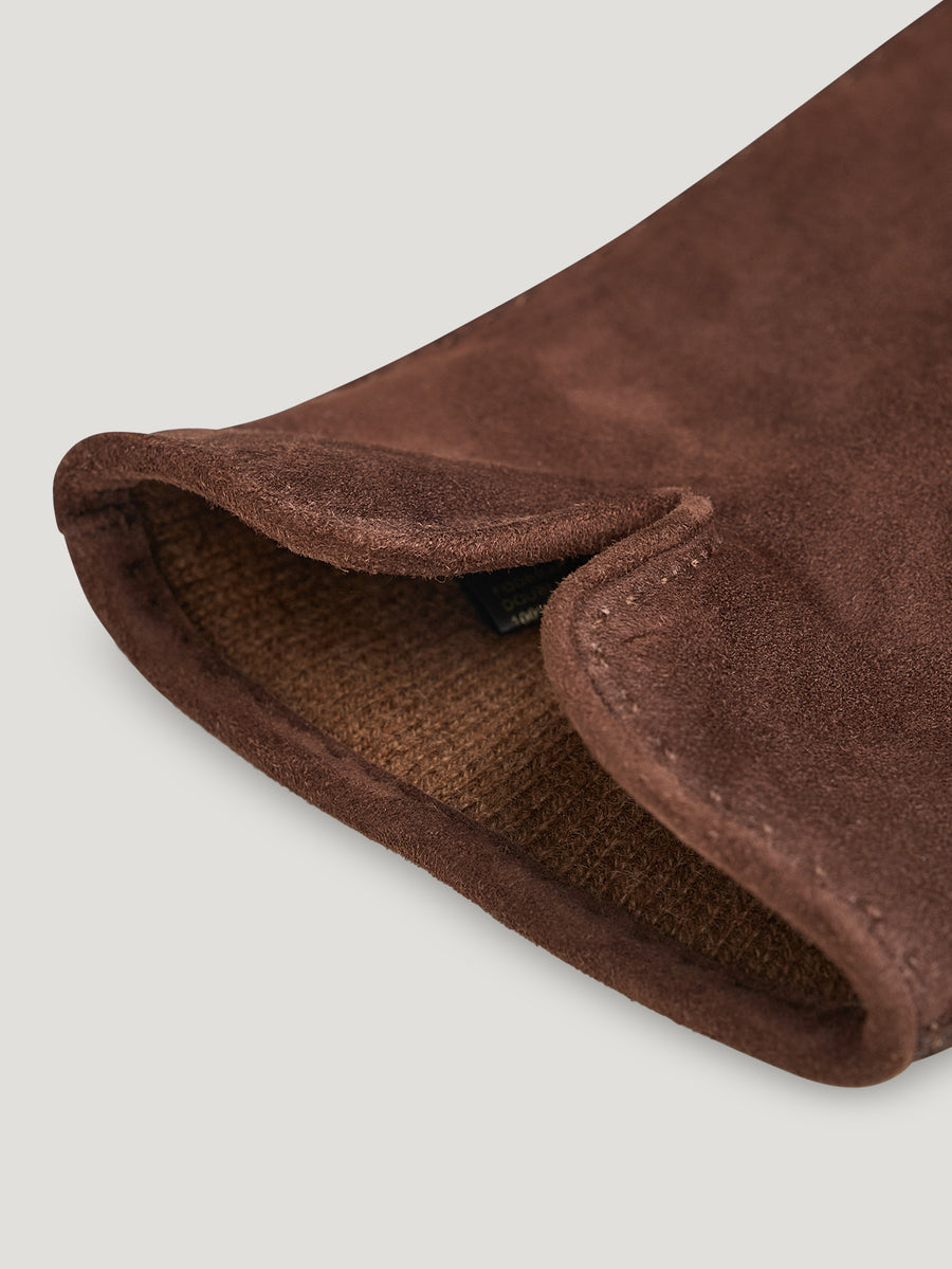 Chestnut Suede Cashmere Lined Glove - Connolly