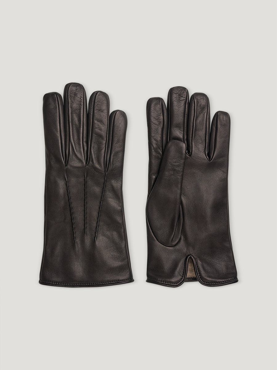 Ash Brown Nappa Cashmere Lined Glove - Connolly