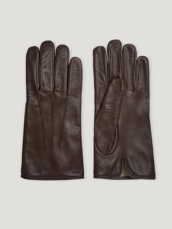 Brown Nappa Cashmere Lined Glove
