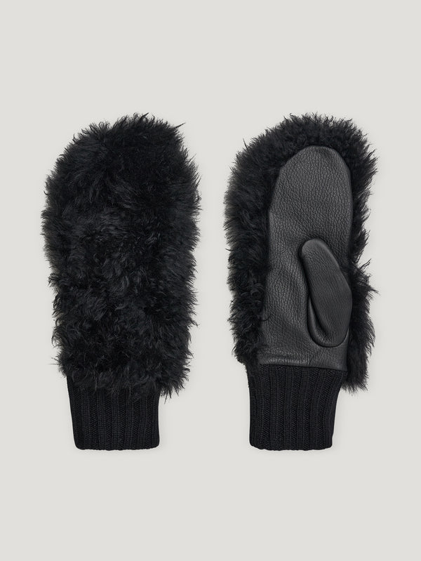 Black Cashmere Fleece Mitten