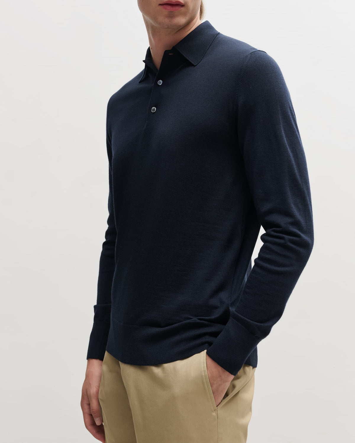 3 Button Merino Polo Shirt