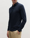 Navy 3 Button Merino Polo Shirt