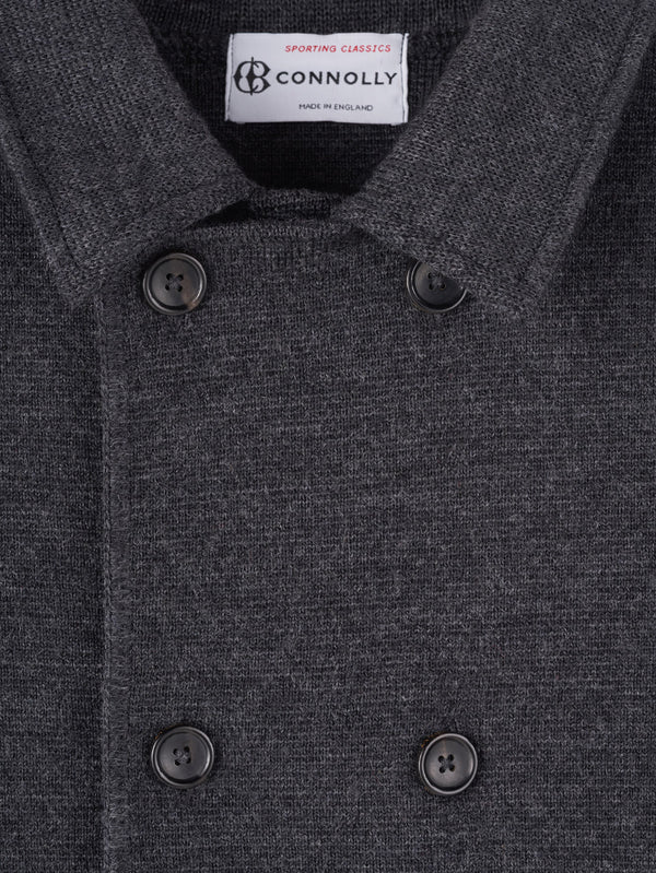 Anthracite Grey Wool Short Double Breasted Mac