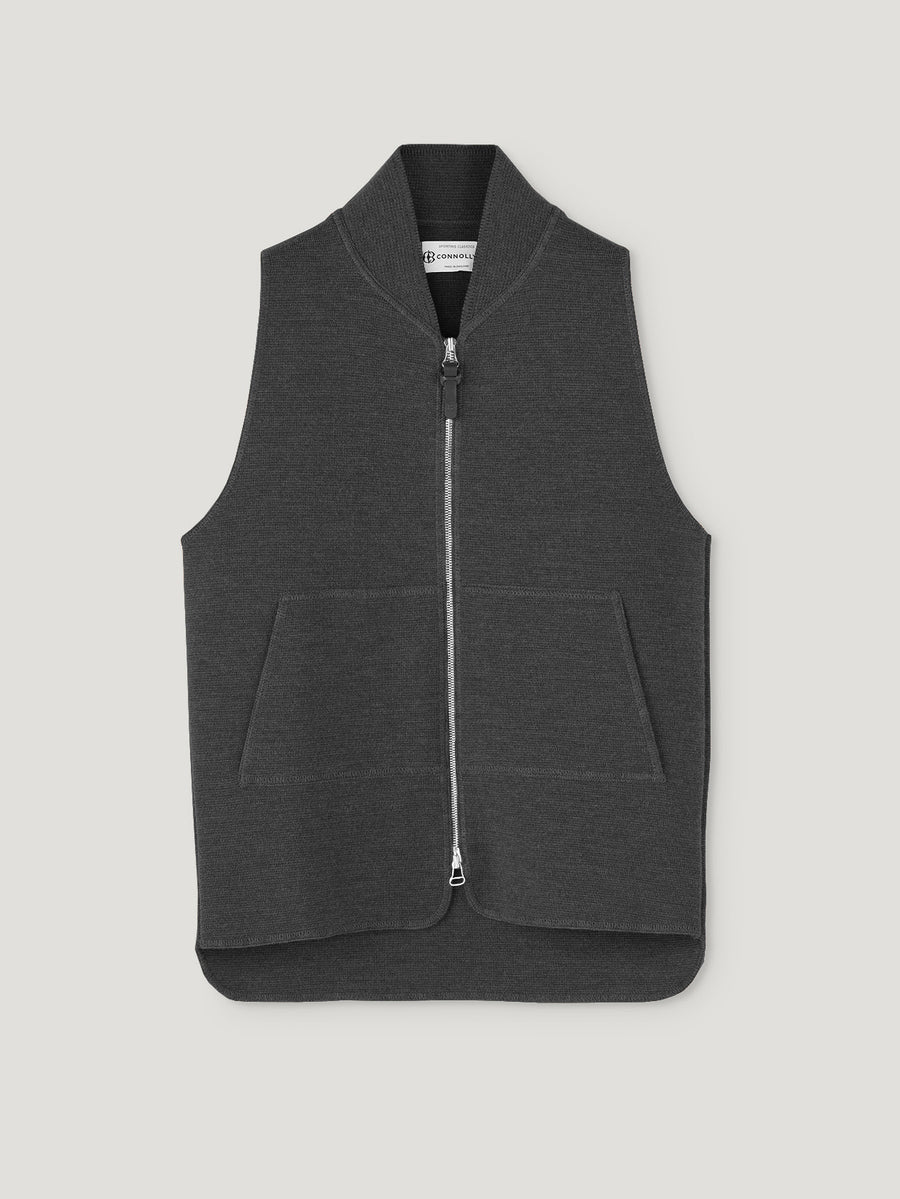 Anthracite Wool Drop Back Car Vest