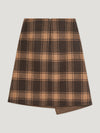 Brown Check Blanket Wrap Skirt