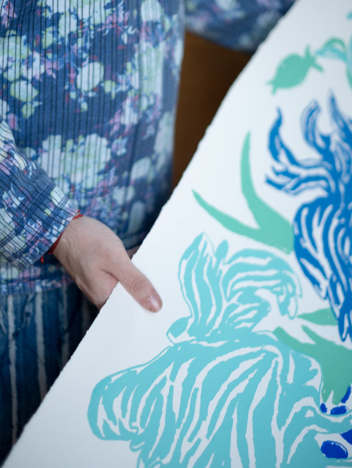 Blue Cut Flowers: Triptych Screen Print - Connolly