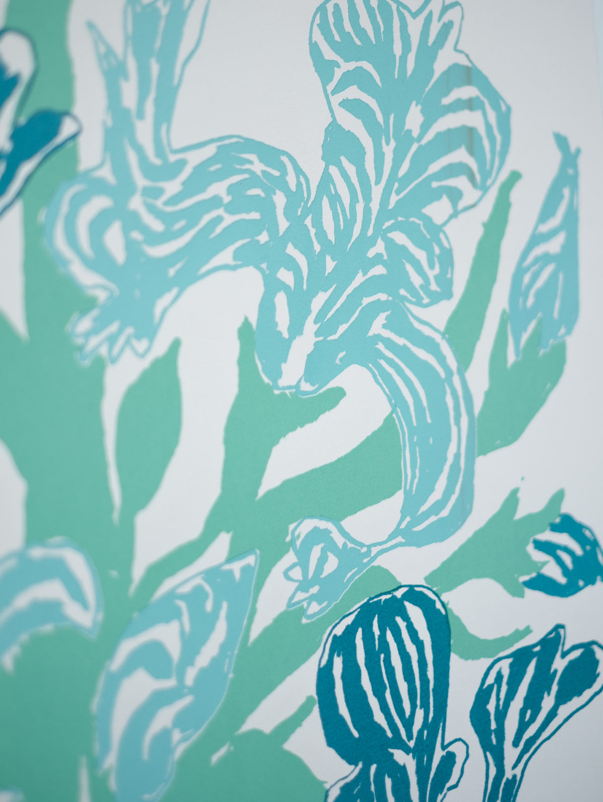 Blue Cut Flowers: Triptych Screen Print - Connolly
