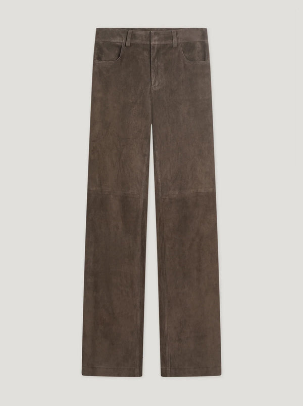 Dark Brown Suede Pants, Leather Trousers