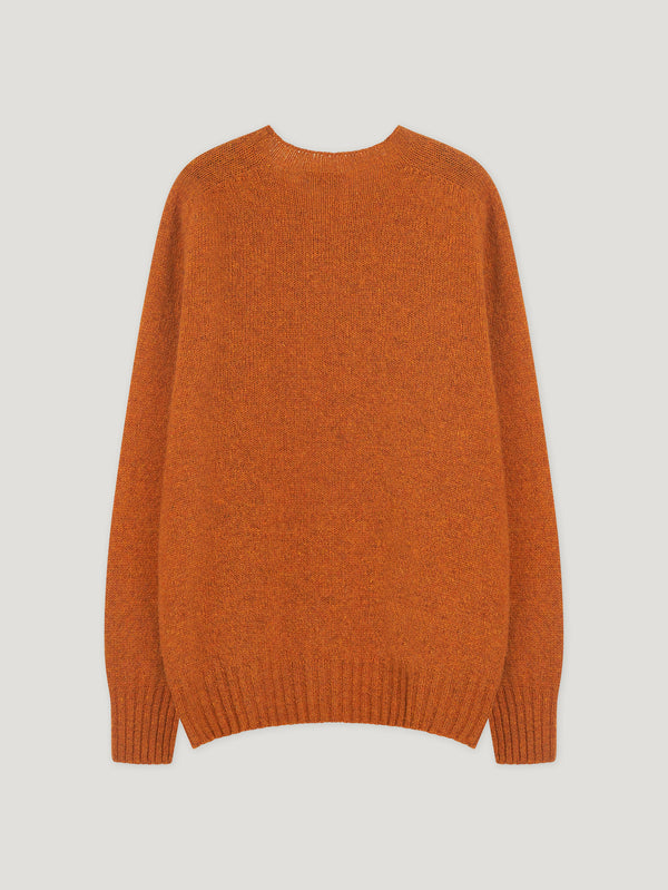 Orange Shetland Crew Neck Sweater