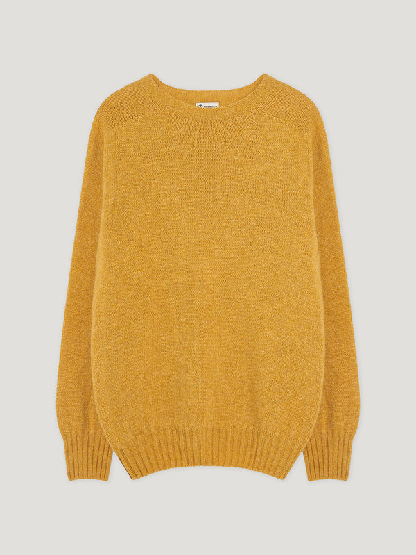 Gold Shetland Crew Neck Sweater