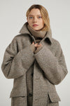 Brown/Natural Oversized Martingale Coat