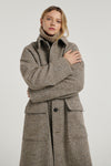 Brown/Natural Oversized Martingale Coat