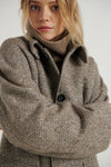 Brown/Natural Oversized Martingale Coat