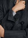 Charcoal Pinstripe Double Breasted Jacket