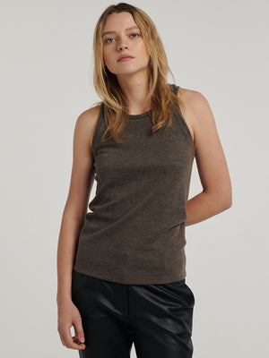 Brown/Natural Cashmere Vest