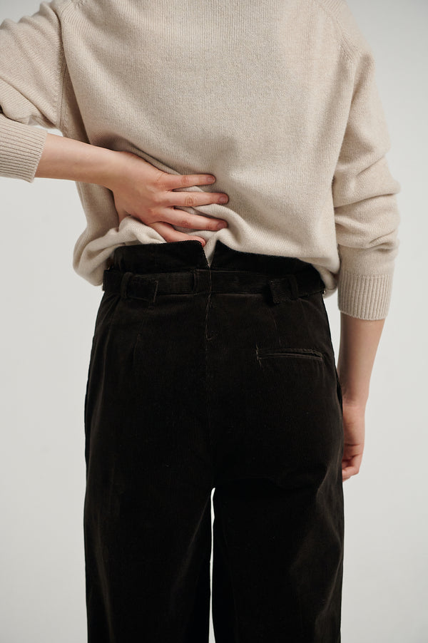 Brown Cord Sash Trousers