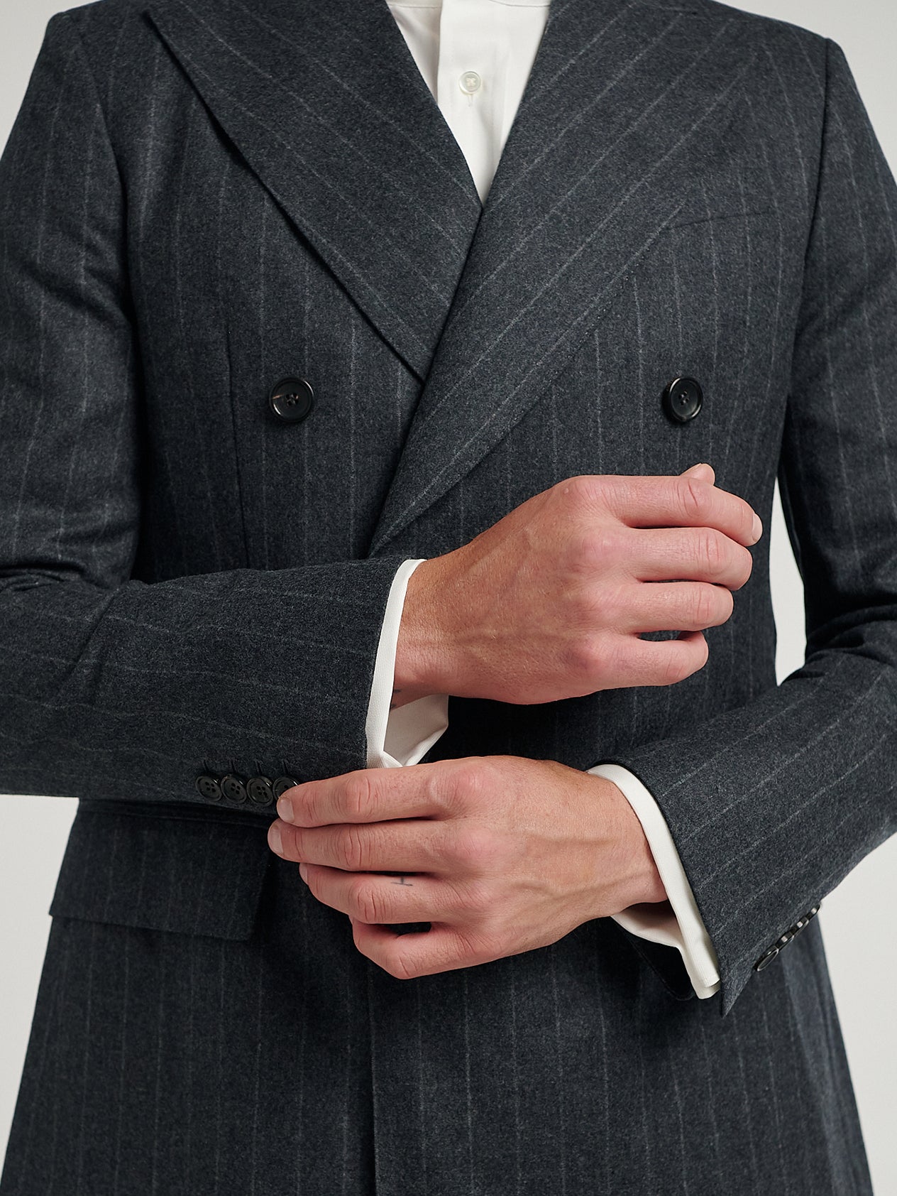 Charcoal Chalk Stripe Double Breasted Jacket– Connolly