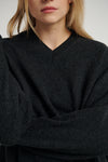 Charcoal 4 Ply Favourite V Neck Sweater