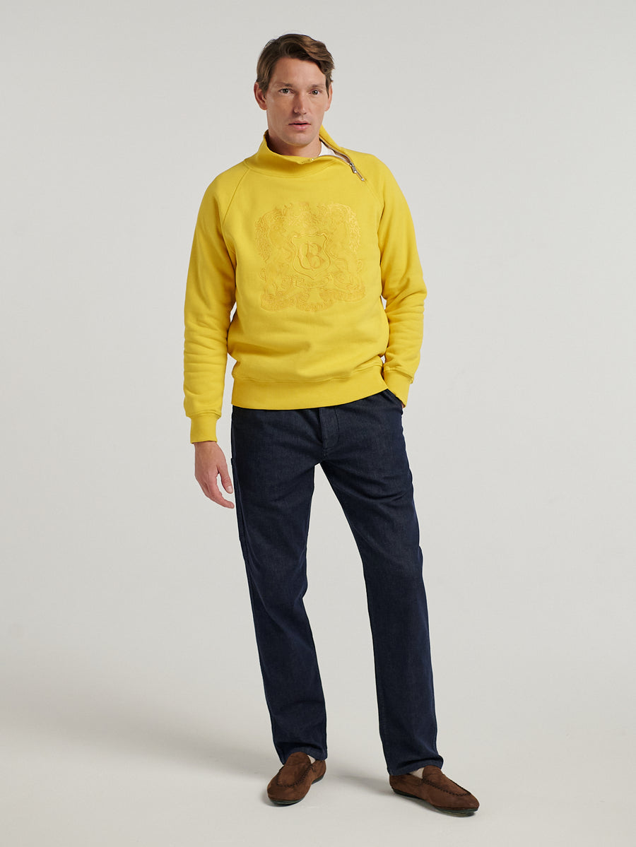 Yellow Embroidered Driving Sweatshirt - Connolly