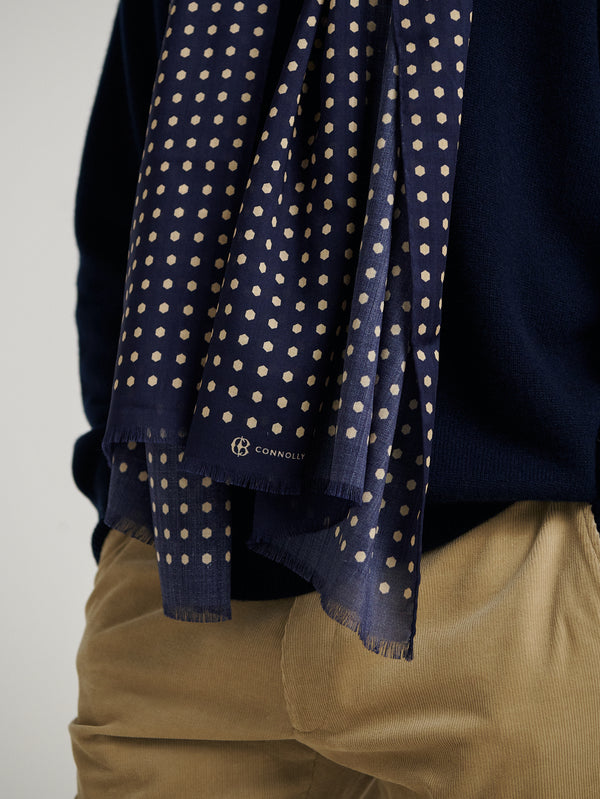 Navy Connolly Rivet Scarf