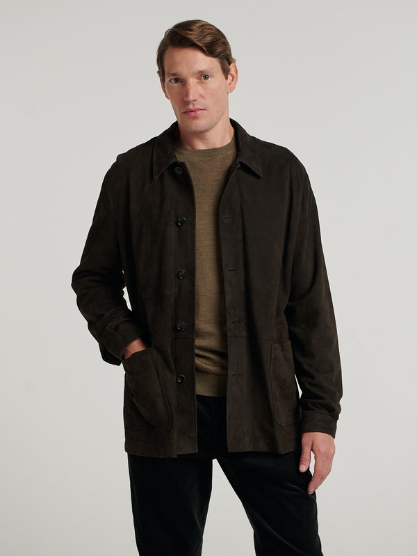 Brown Suede Overshirt