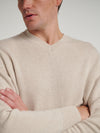 Oat 4 Ply Favourite V Neck Sweater