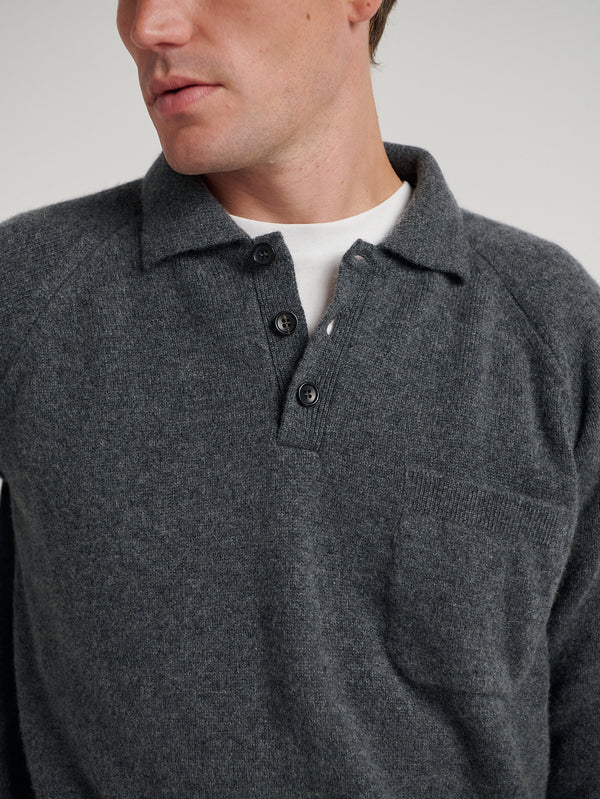 Grey Raglan Racing Polo