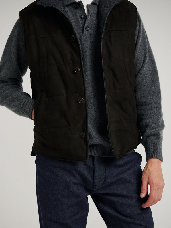 Dark Brown Suede Gilet