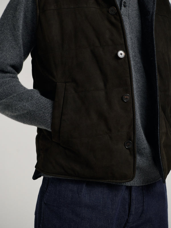 Dark Brown Suede Gilet