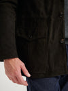 Dark Brown Suede Safari Lined Jacket