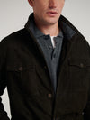 Dark Brown Suede Safari Lined Jacket