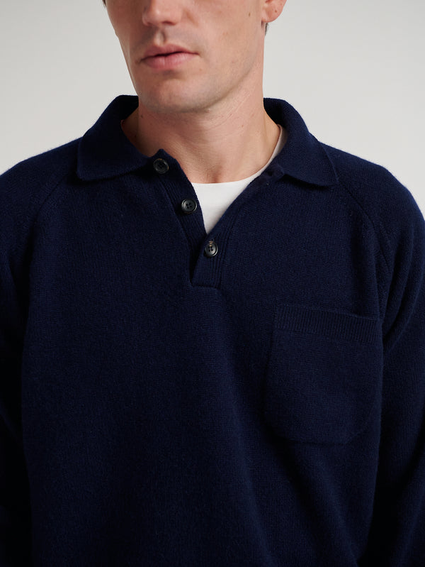 Navy Raglan Racing Polo