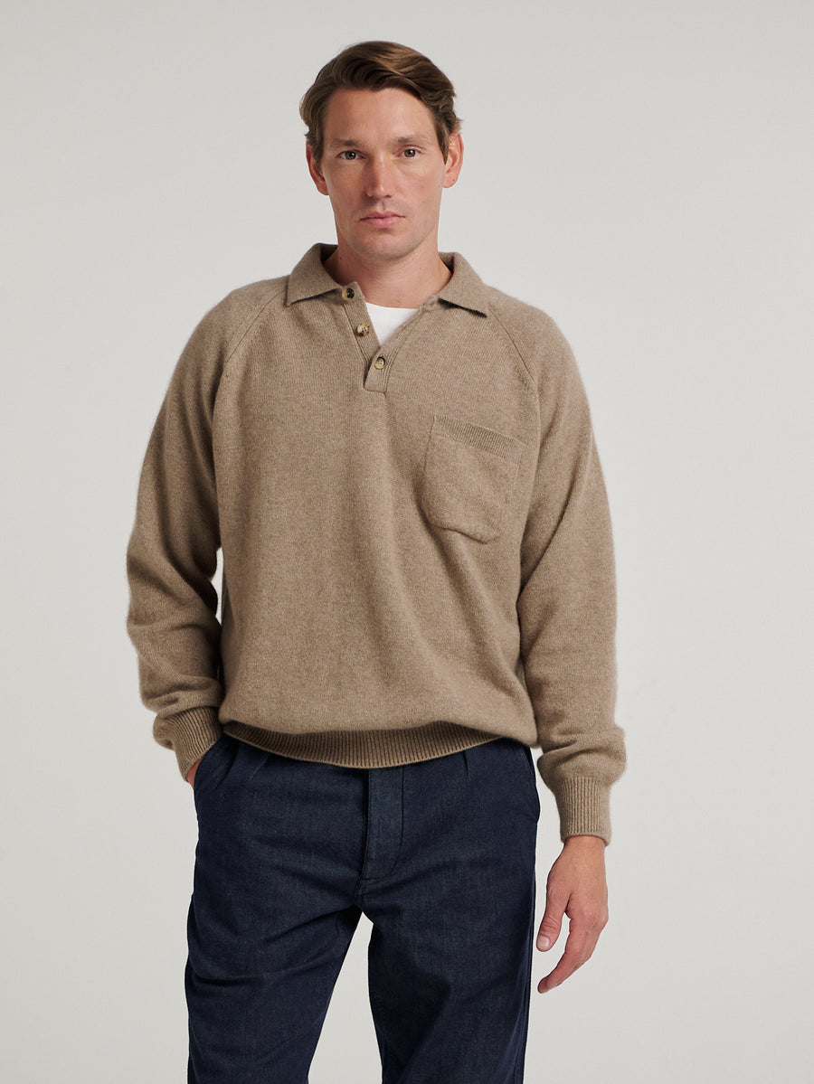 Natural Raglan Racing Polo - Connolly