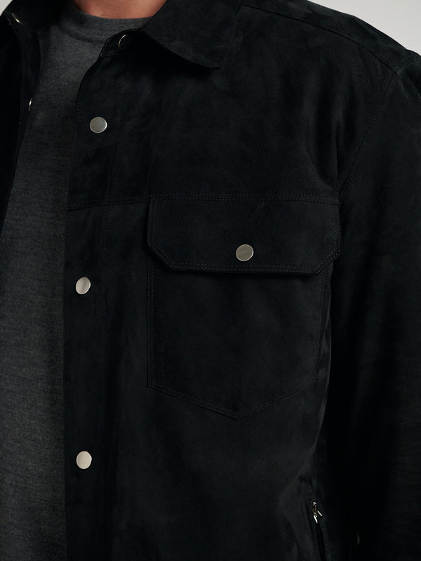 Black Suede Overshirt