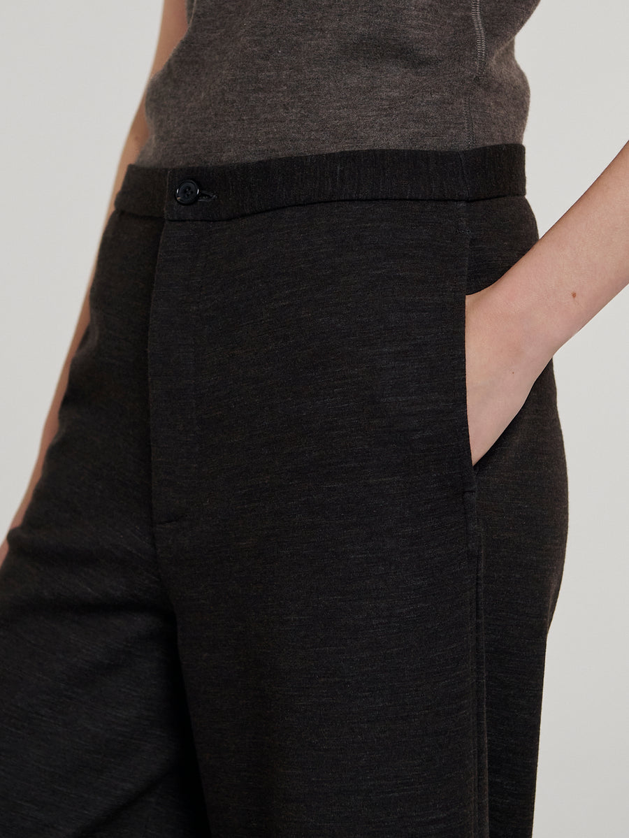 Brown/Grey Wide Leg Jersey Trouser - Connolly