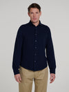 Navy Pique Long Sleeve Shirt
