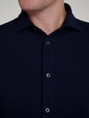 Navy Pique Long Sleeve Shirt