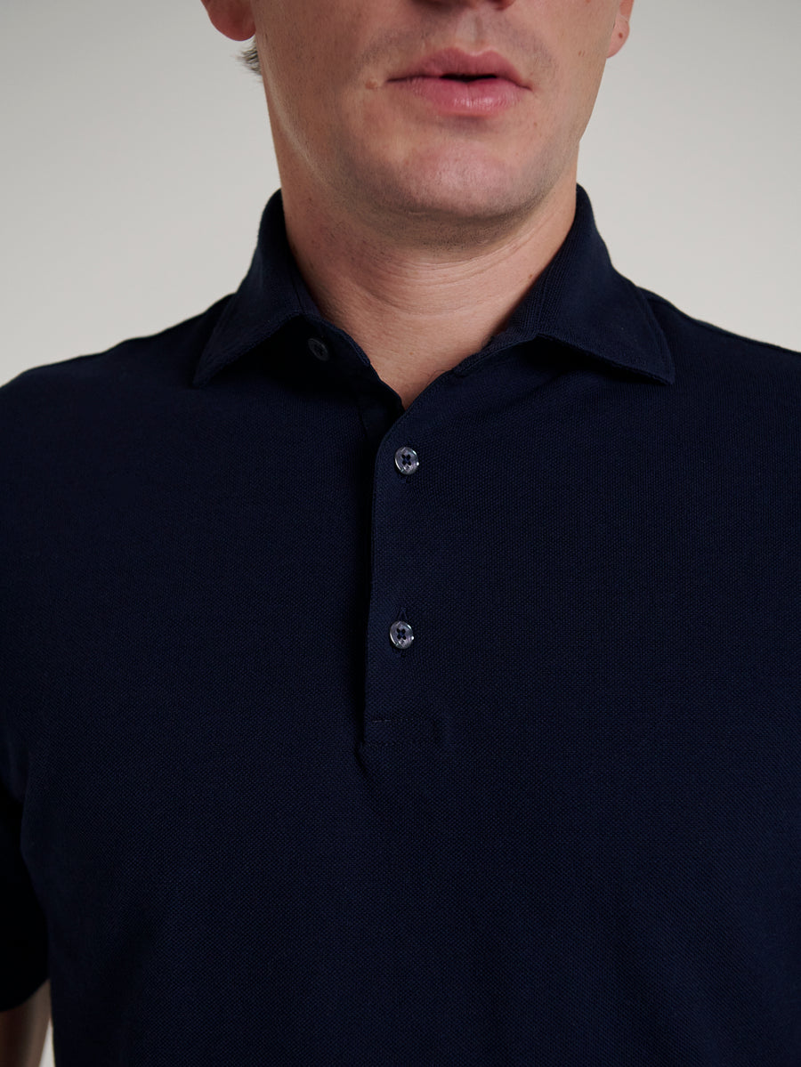 Navy Pique Polo Shirt - Connolly