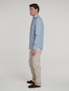 Blue Spread Collar Hand Finish Shirt
