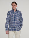 Beige/ Blue Comfort Hand Finish Shirt