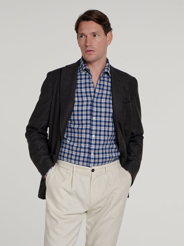 Brown Delon Double Face Wool Flannel